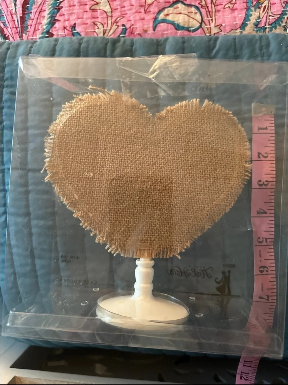 Wedding Cake, Rustic heart Decor , Table decor burlap, sweetheart, bride